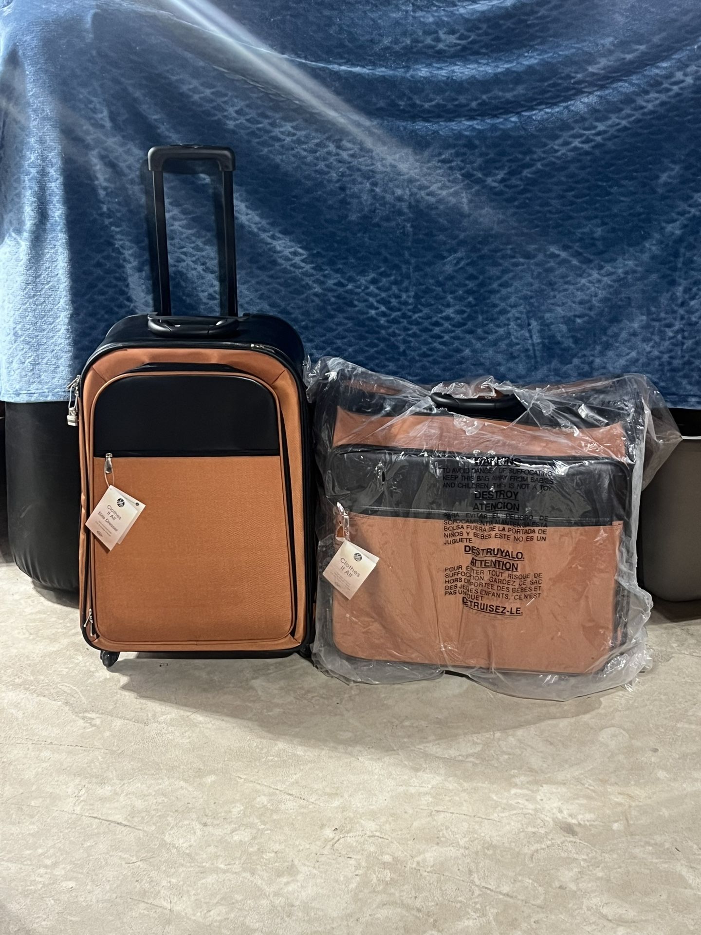 NWT Set of Joy Mangano Orange Black 'Clothes it All' Rolling