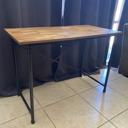 Metal and Wood Veneer Desk