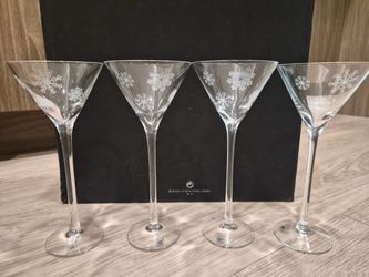 4 set winter martini glasses