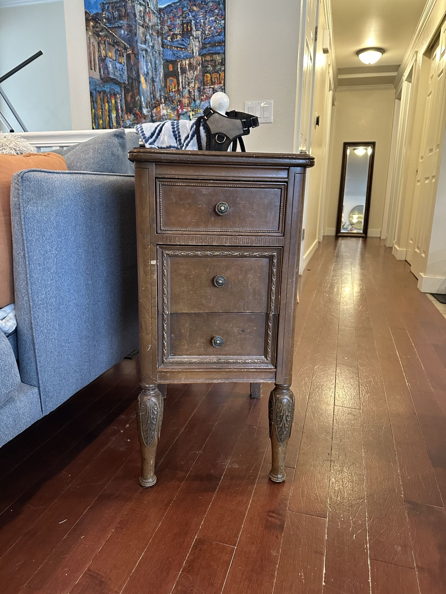 Antique 3-Drawer Side Table