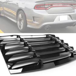 Fits 11-22 Dodge Charger IKON Style Window Louvers Cover Gloss Black 2PCS