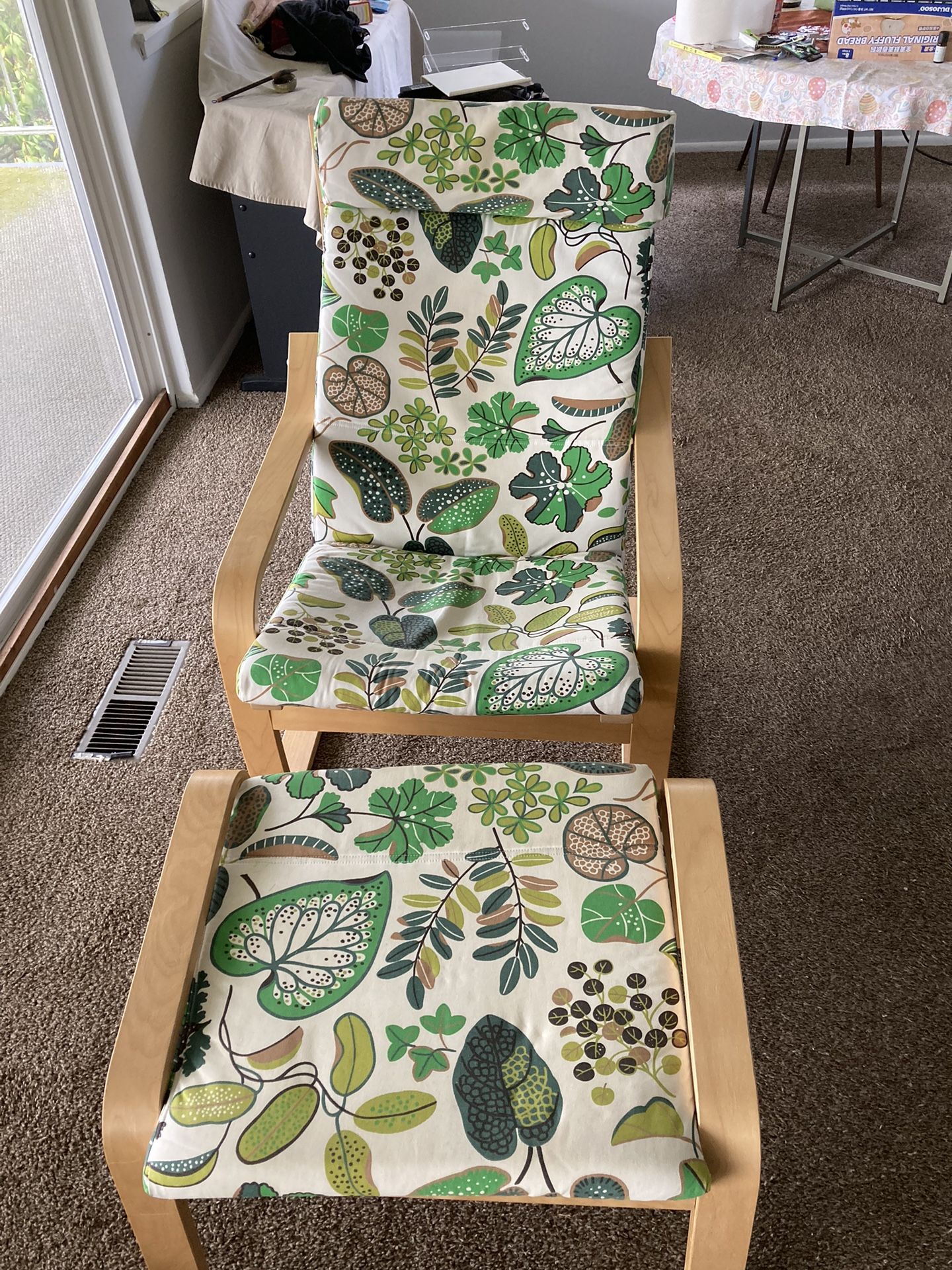 IKEA Armchair with Ottoman (Used)