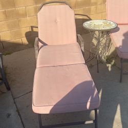 2 Matching  Metal Chaise Lounges Sturdy Adjustable Good Condition $65 Both  