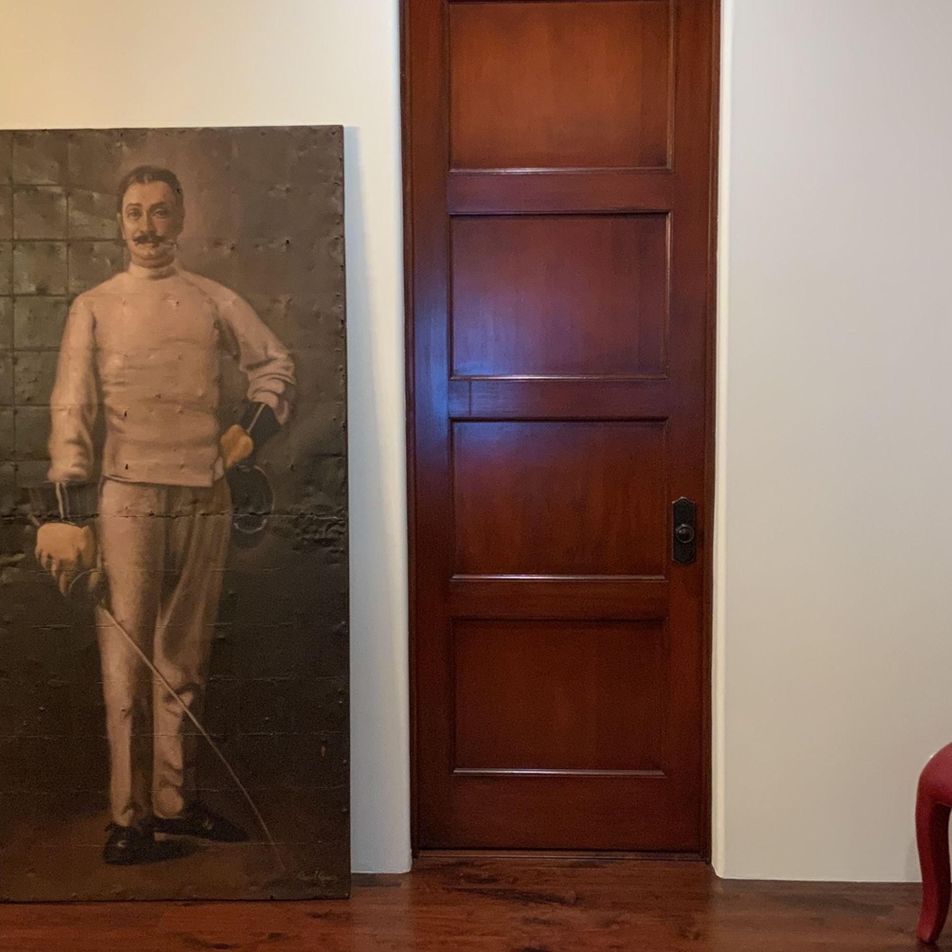 Overrided Painting Oil Painting Of FENCER by Renaud Painting In Recylcle Metal