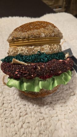 Brand New Sequin Beaded Hamburger 🍔 Purse 