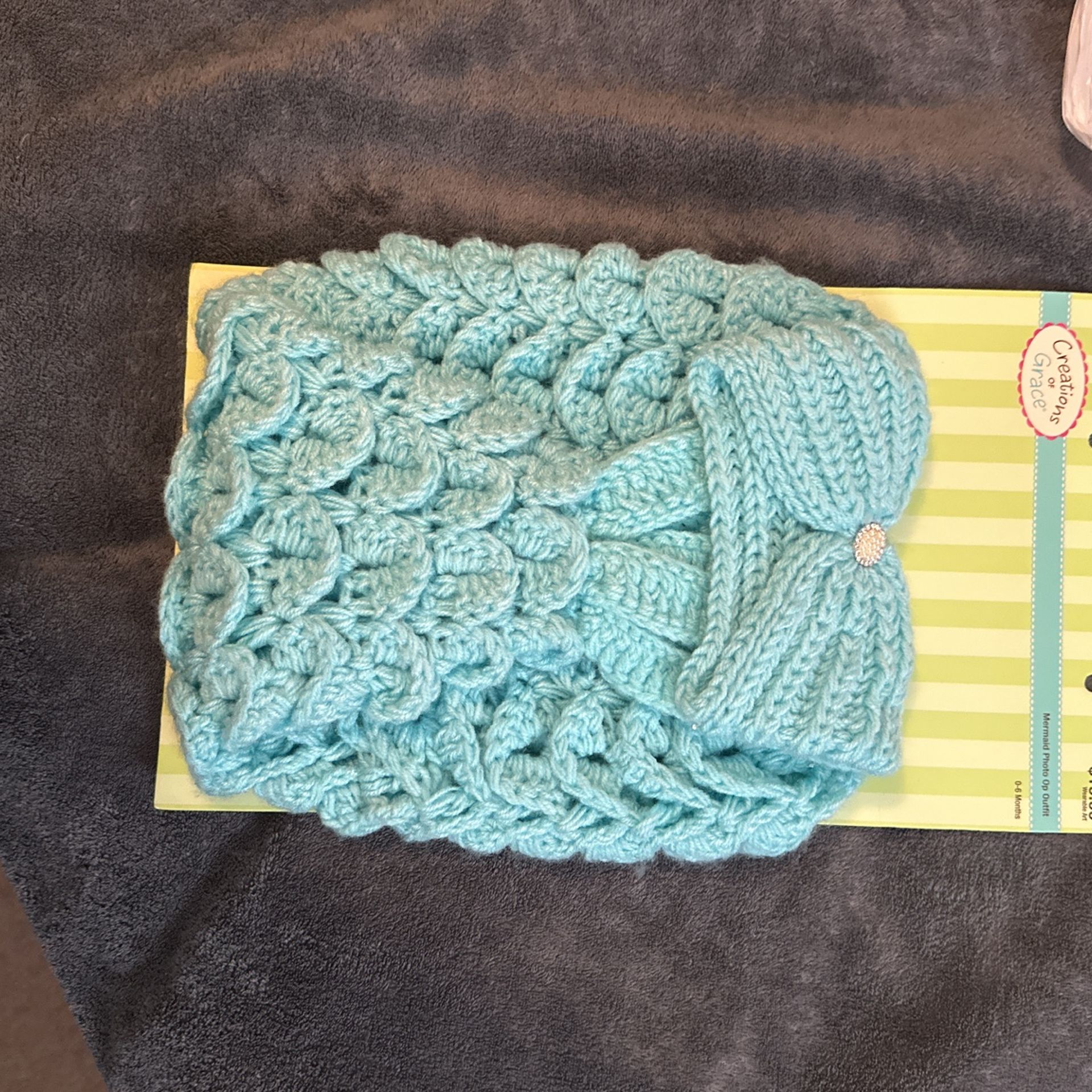 0 To 4 Month Mermaid Blanket With Headband