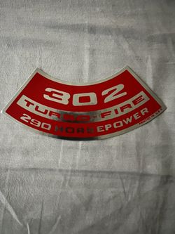 1969 Camaro Z/28 302/290HP Air Cleaner Decal 