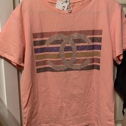 Fashion Rhinestone Shirt - new With Tags Size L/XL