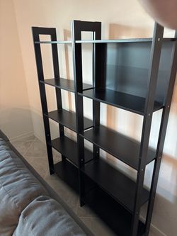 Ikea Black 5-Tier Bookshelf (2 available)