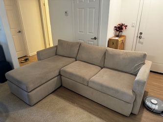 L-Shaped Sectional Sofa - Living Spaces - Beige - Excellent Condition