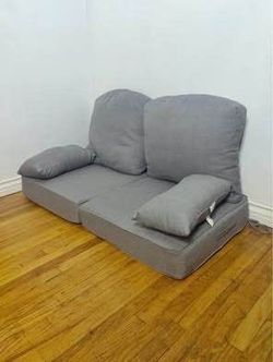 New Set of 2 Grey Outdoor Patio Replacement Cushions