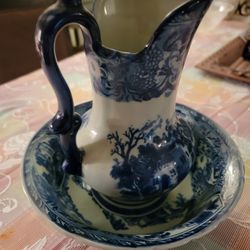 Victoria blue basin and pitcher ironstone $40
