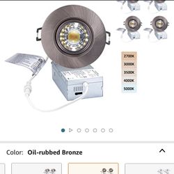 Gimbal Downlight Rotatable-Spotlight - POPANU 5 CCT 3 Inch Eyeball Ceilling Potlight, Dimmable Recessed Lights Fixture with Junction 