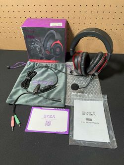 EKSA E900 Gaming Headset W/ Microphone - PC Headset W/ Detachable Noise Canceling Mic, 3D Surround Sound, Wired Headphone for PS4, PS5, Xbox, Computer