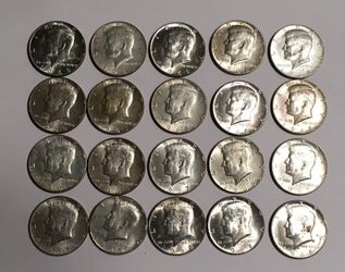 Kennedy Silver Half Dollars 40% Roll. 20 Coins Total
