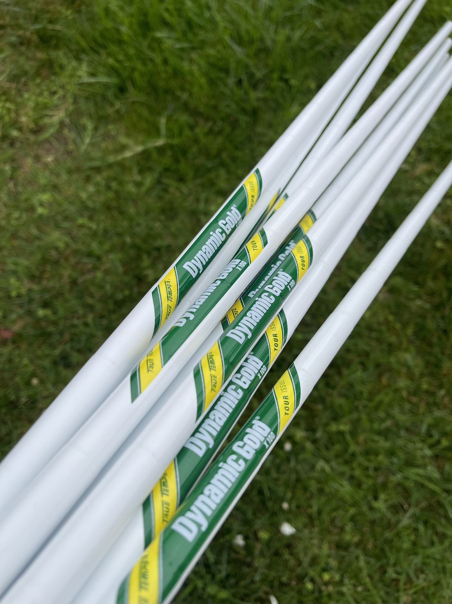 New Steel Iron Golf Shafts White And Green Masters Edition