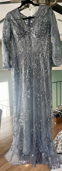 May Queen Grayish Blue Lace Women Dress (16)