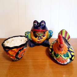 Vintage Talavera Ceramic Planters (3)