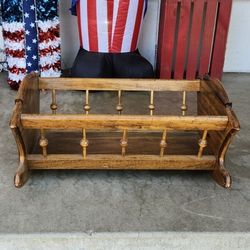 Vintage Walnut Doll Cradle
