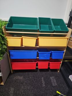 Humble Crew Toy Organizer with 12 Plastic Bins