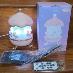 Pink Bunny Carousel Star Lights for Ceiling Projector, White Noise, Night Light