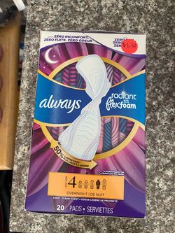 Always Radiant Flexfoam Overnight Pads Size 4