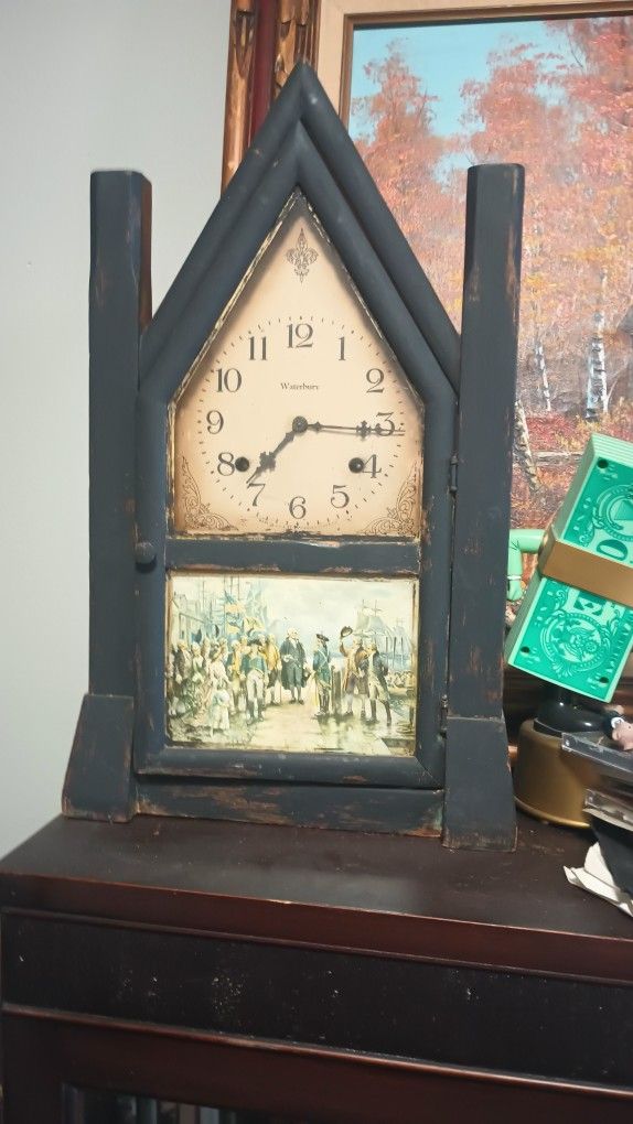 Antique Clock 1890 With George Washington
