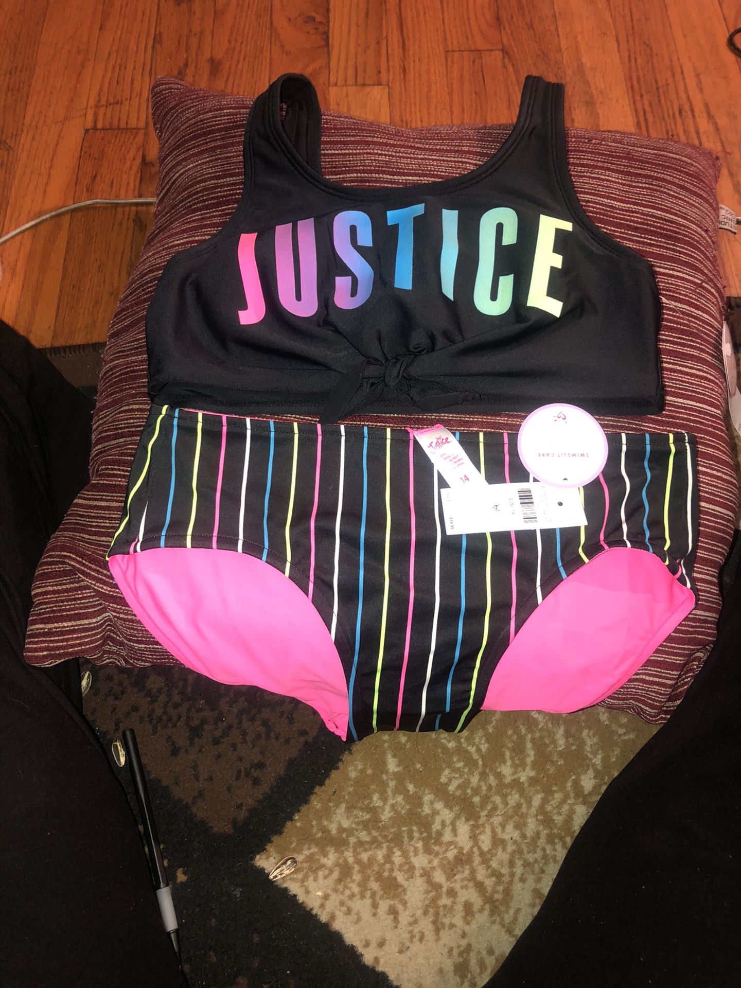 Justice swim suit size girls 14