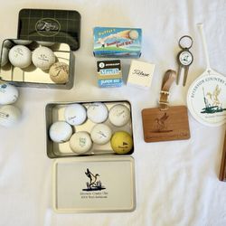 Golf Memorabilia Riverside Golf Balls Tin Divot Titleist Callaway Penfold Golf Lot
