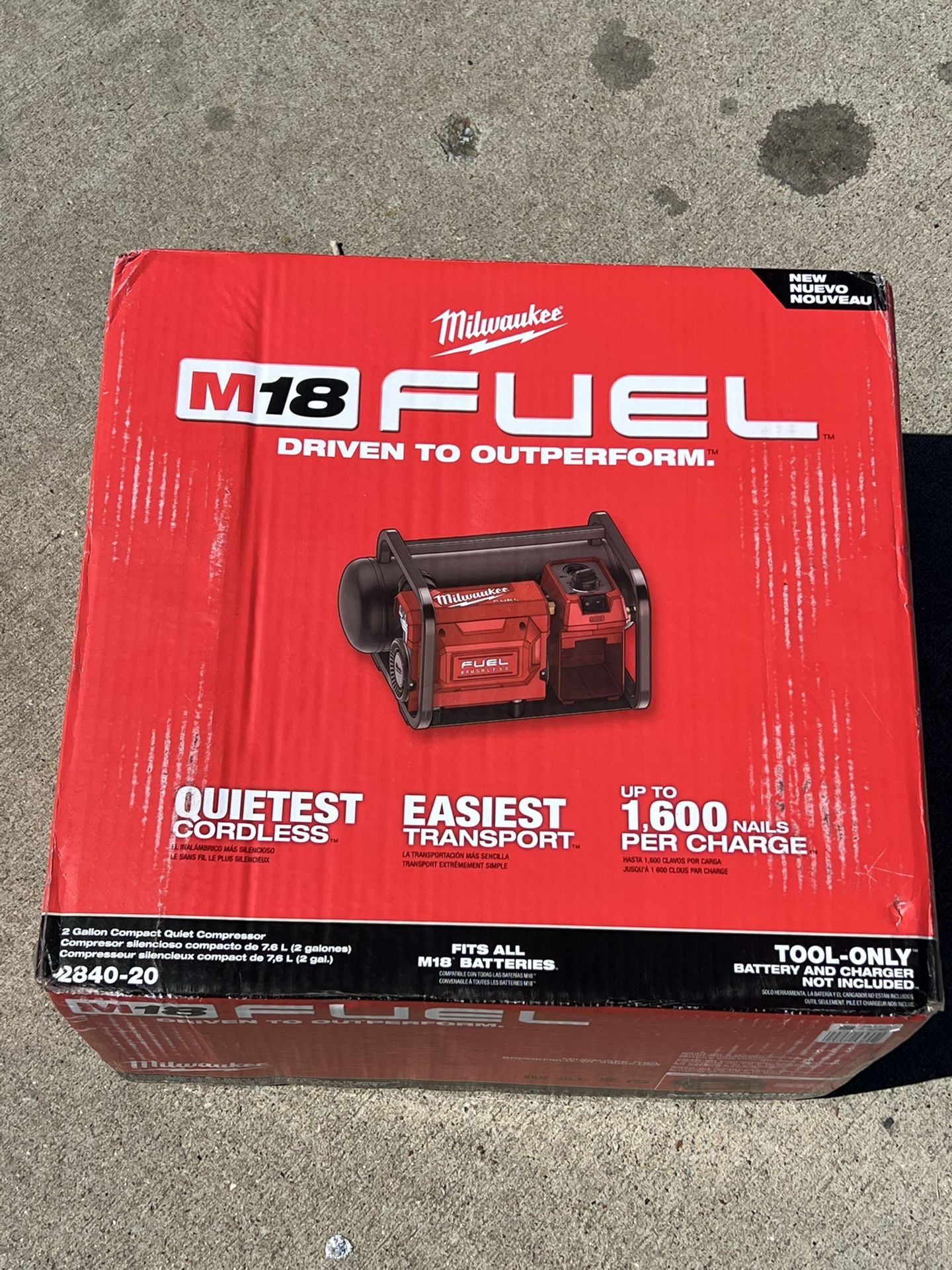 Milwaukee Fuel Compressor Tool Only New Nuevo