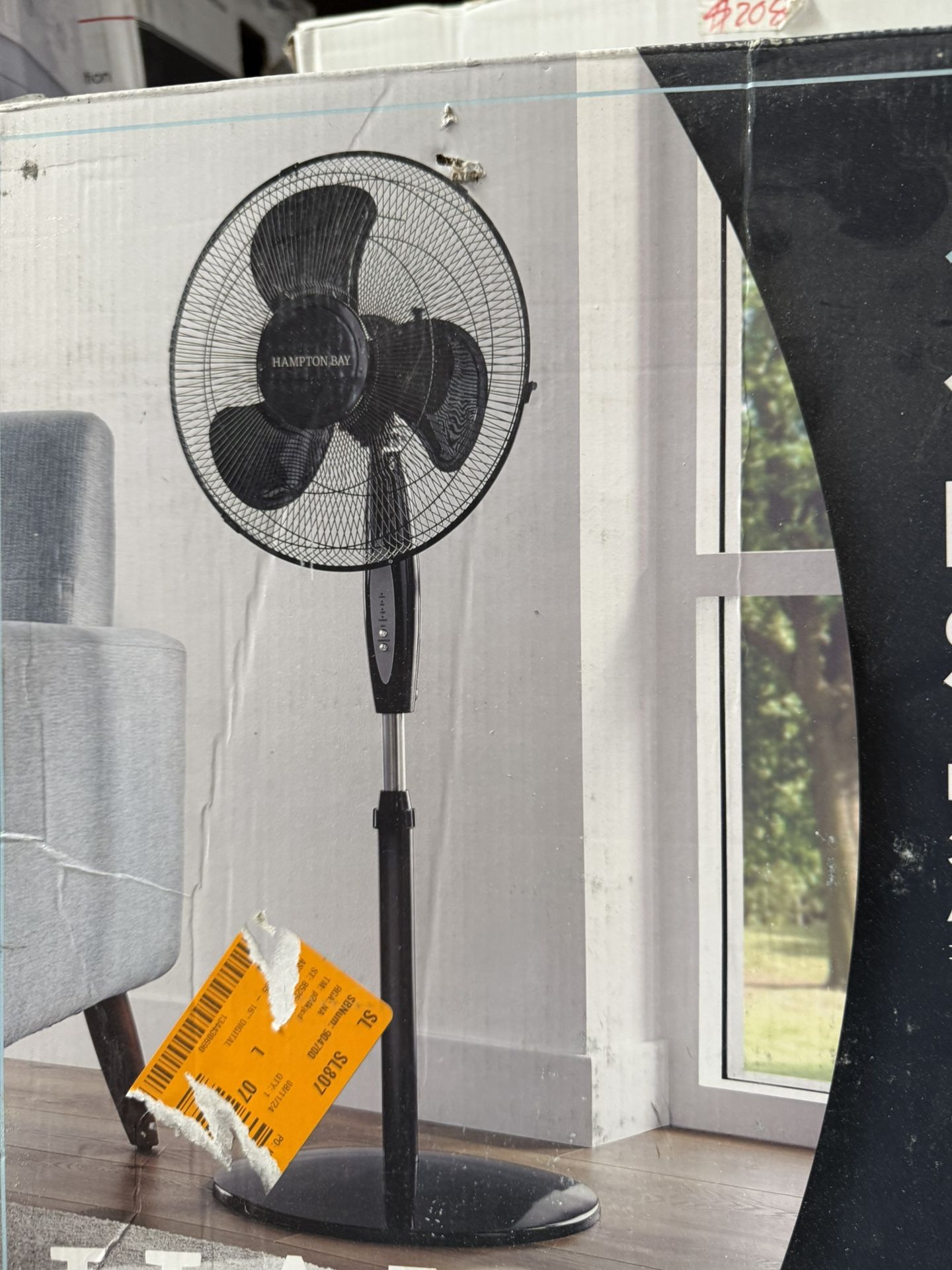 Hampton Bay 16 in. 3 Speed Digital Oscillating Standing Fan with Adjustable Height