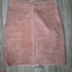 Express Orange Tan Leather Pencil Skirt Casual Size 10