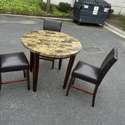 Round Dining Table With 3 Chairs