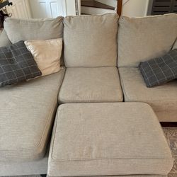 84x64 Sectional Sofa With Ottoman (Ashley Furniture)