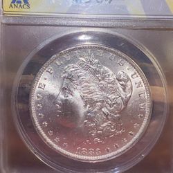 1883 silver, dollar MorganO MS 64 really nice Coin