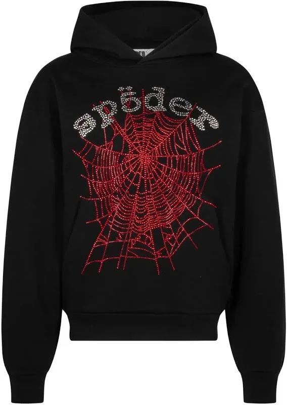 Sp5der Rhinestone Hoodie V2 Size Medium