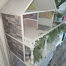 Real Wood Unfinished Dollhouse