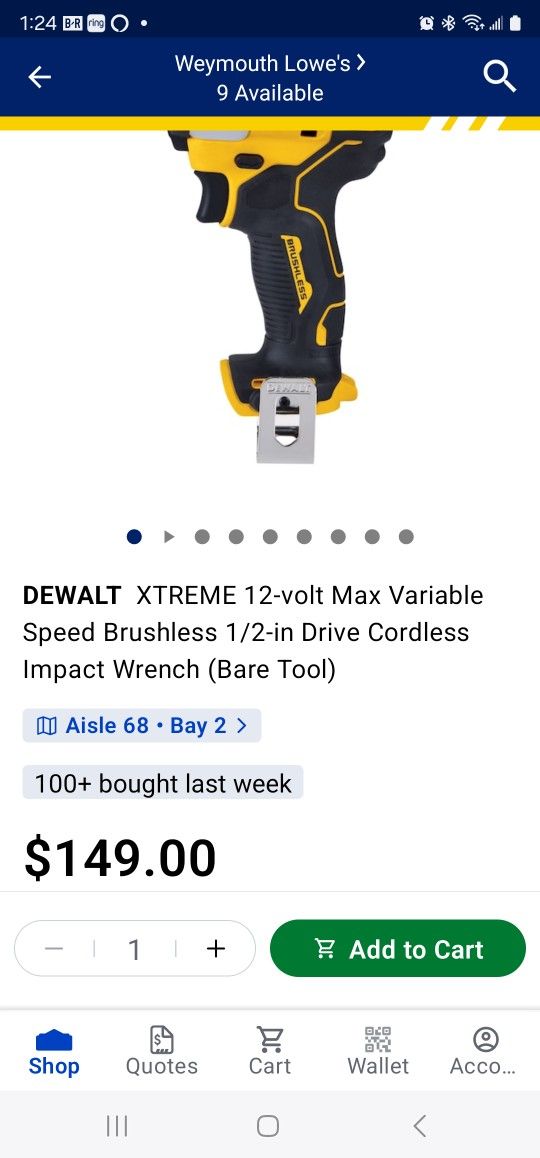 New DeWalt 12v Impact Wrench