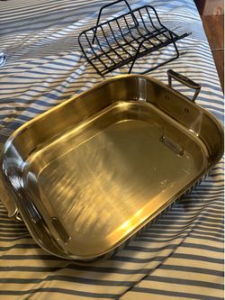 All clad stainless steel roaster large