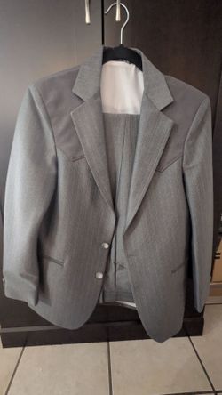 Boys western  gray suit.