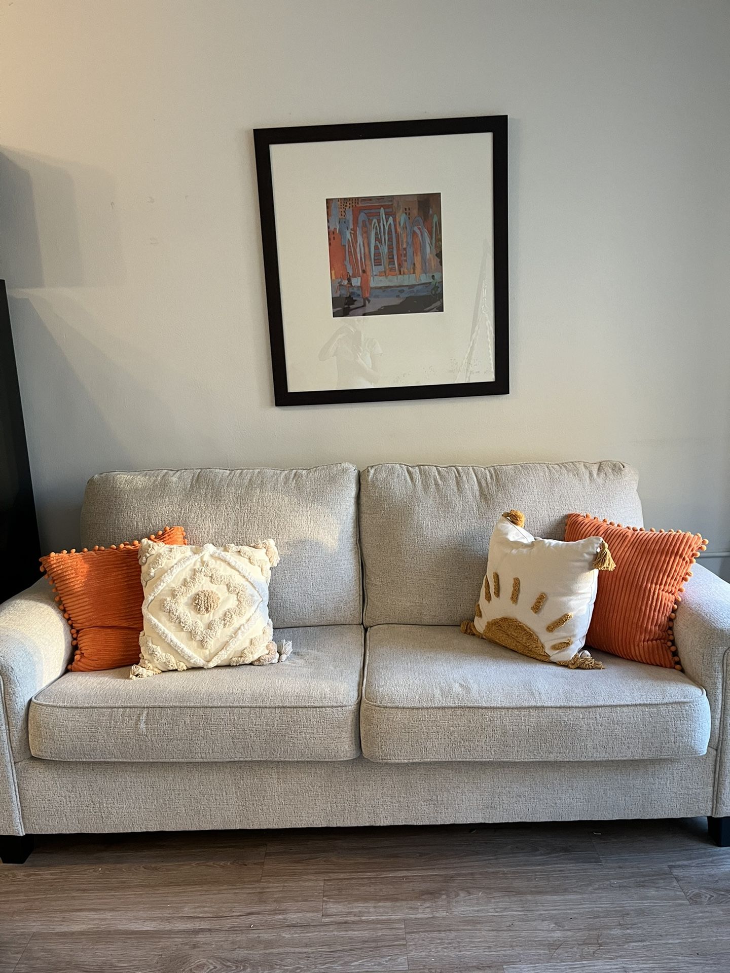Ashley Couch With 6 Pillows