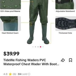 Fishing Waders  Brand New In Box Men's 12