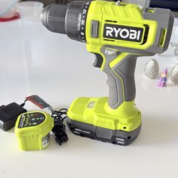 RYOBIONE+ 18V Cordless 1/​2 in.​ Drill/​Driver Kit with (1)​ 1.​5 Ah Battery and Charger