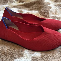 Rothy’s the flat in bright red women’s size 9.5