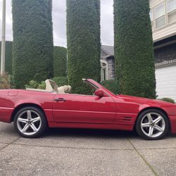 1998 Cherry Red Mercedes SL 500 convertable