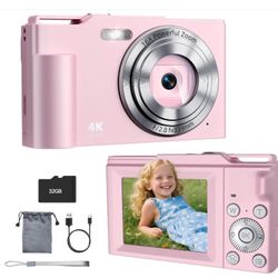 New Digital Camera, FHD 4K Digital Point and Shoot Camera with 16X Zoom