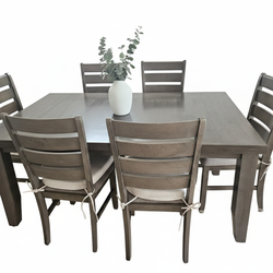 Solid dinning table with 6 chairs
