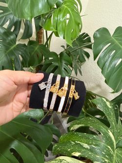 Lock Charm Bangle Bracelets
