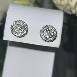 Double Row diamond cluster Earrings 