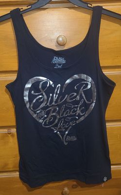 Silver and Black Love Raider Tank Top